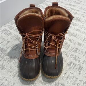 Brown and Black Duck Boots LL Bean